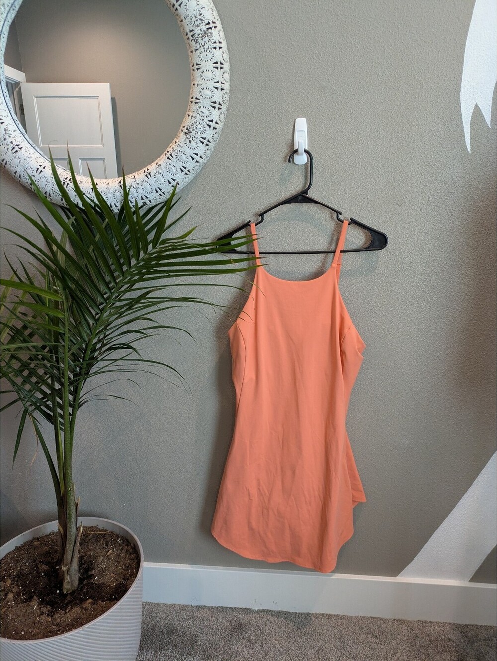 Peach Mini Dress with Spaghetti Straps